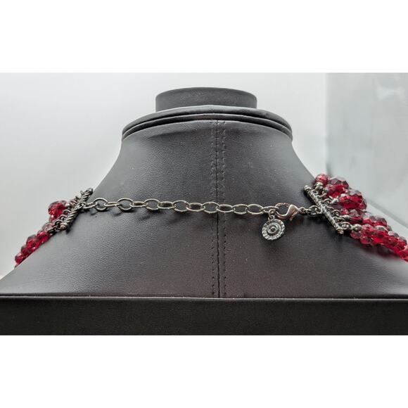 Vintage Grazino Seven Strand Sparkling Wine Acrylic Bead 19"-22" Necklace - Picture 4 of 5